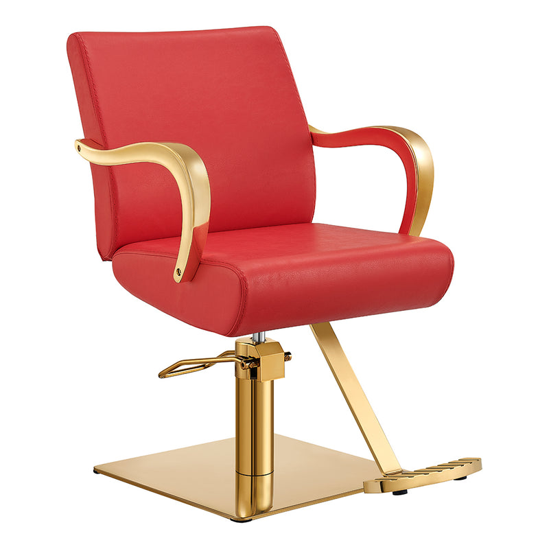 Meteor Gold Salon Styling Chair Red DIR