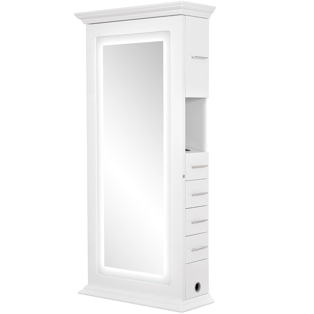 Adonis II Single LED Lighted Styling Station White DIR