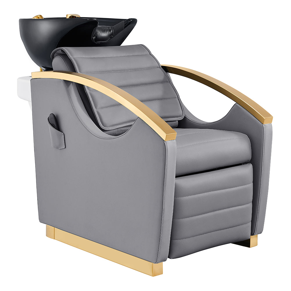Bella V Gold Reclining Massage Backwash Gray DIR
