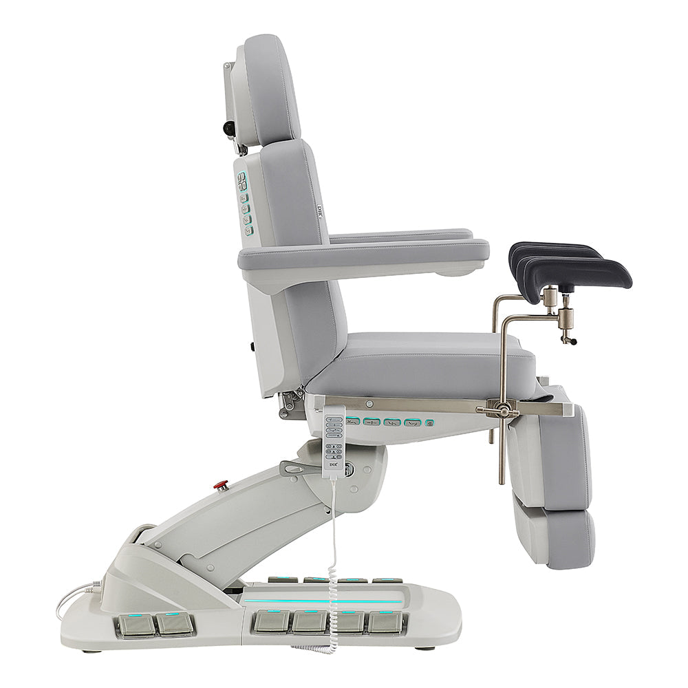 Geneva Exam Table with stirrups-4 Motors with Hand & Foot Remote Gray DIR