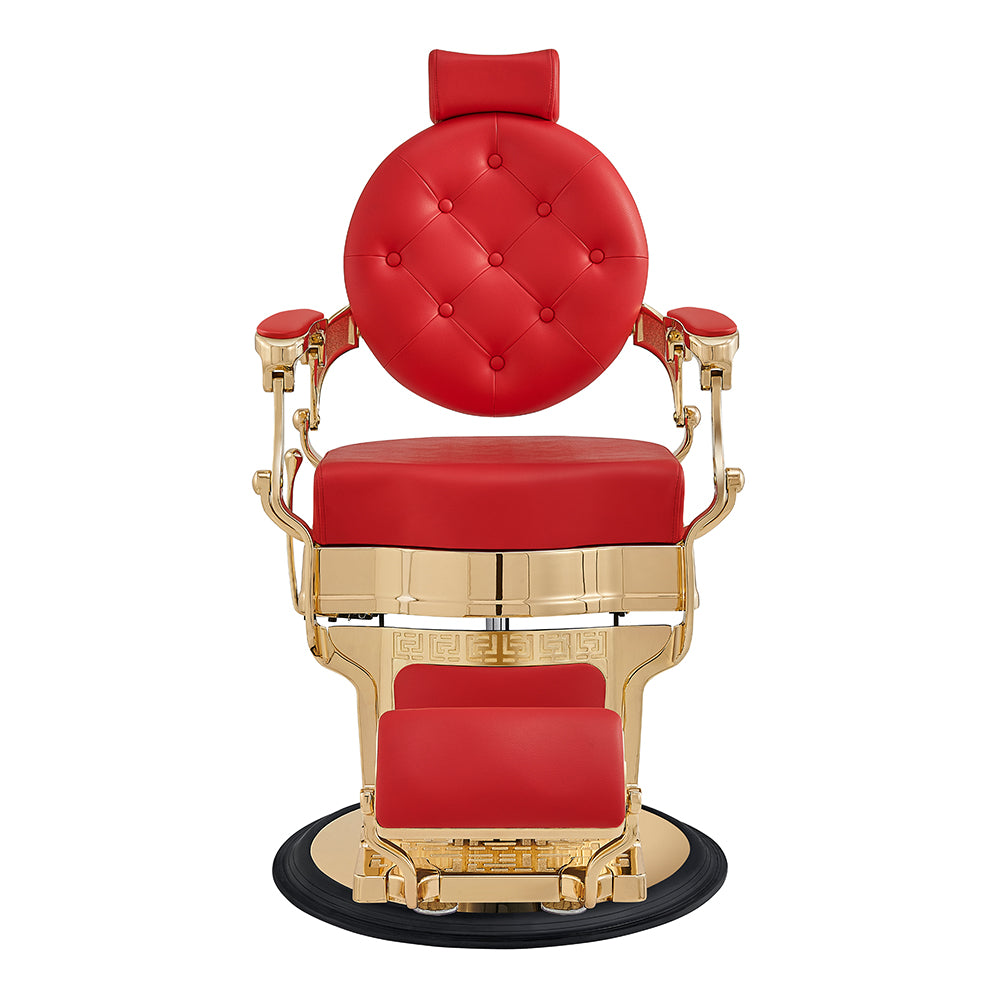 Princeton II Gold Barber Chair - Red DIR