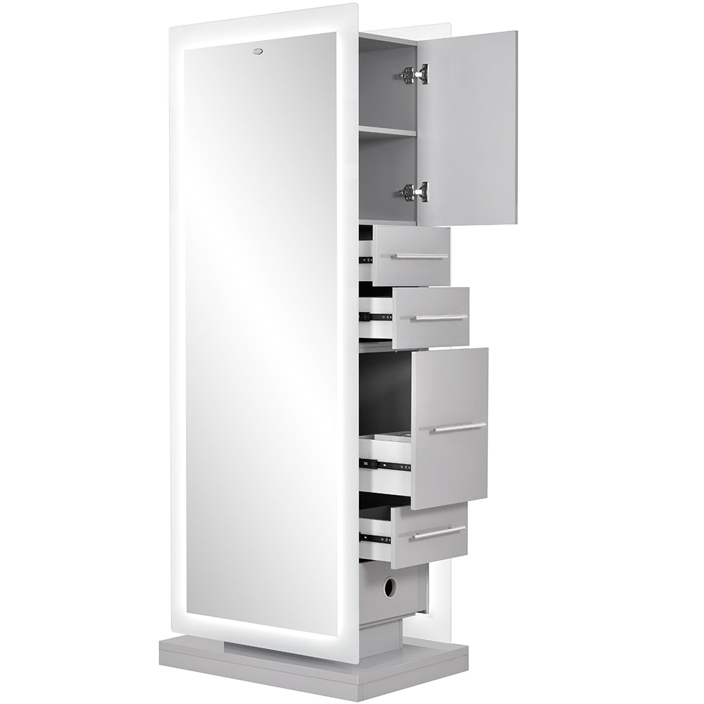 Magic II Double LED Lighted Styling Station Silver Gray DIR