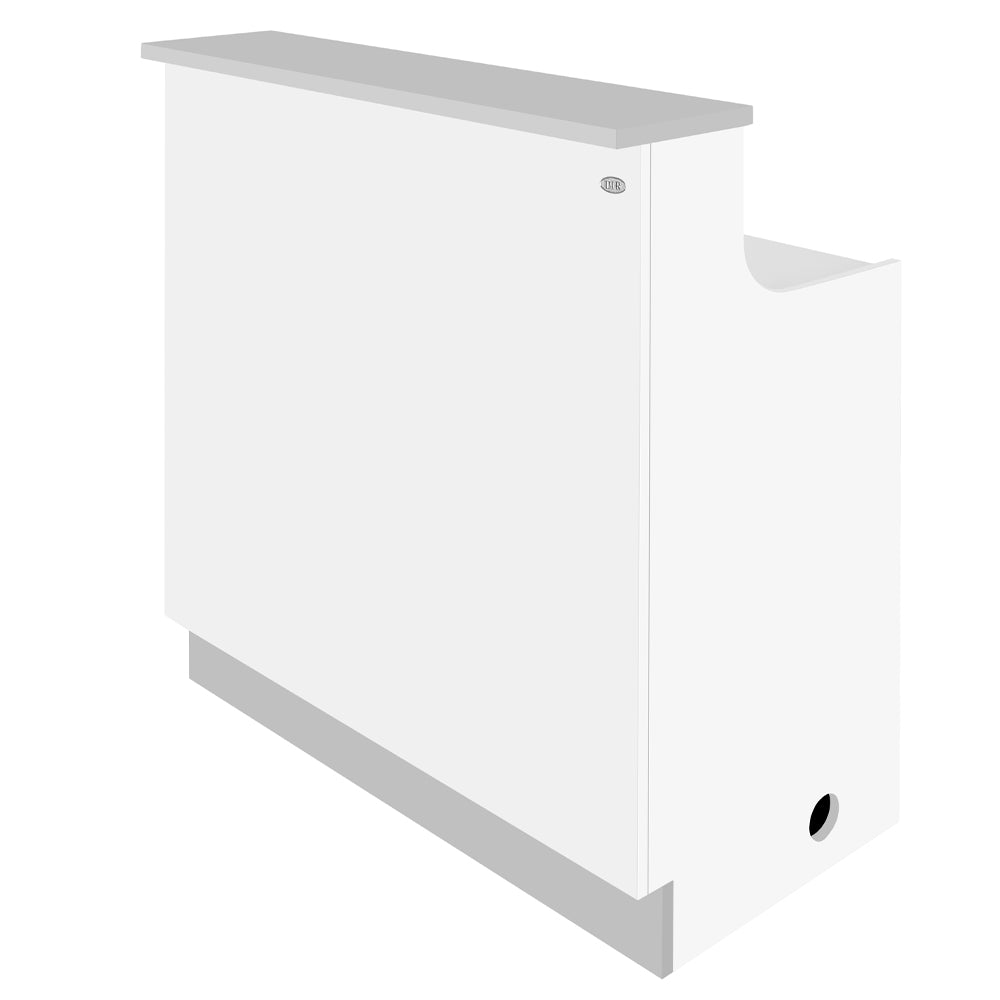 Janus Deluxe - LED Reception Front Desk White & Silver DIR