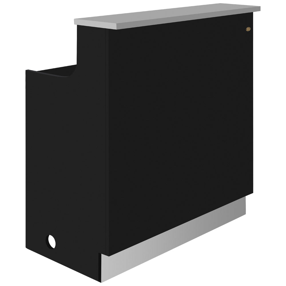 Janus Deluxe - LED Reception Front Desk Black & Silver DIR