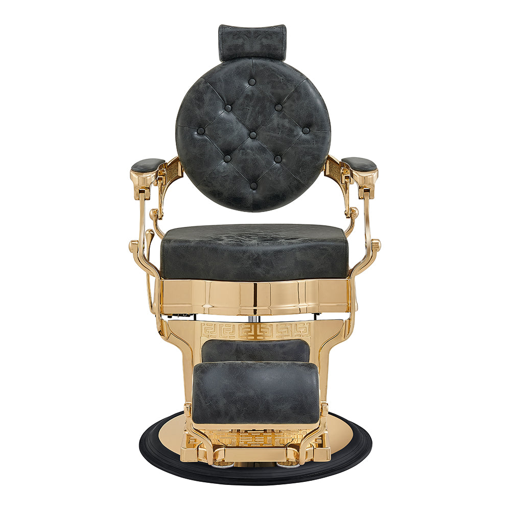 Princeton II Gold Barber Chair - Vintage Black DIR