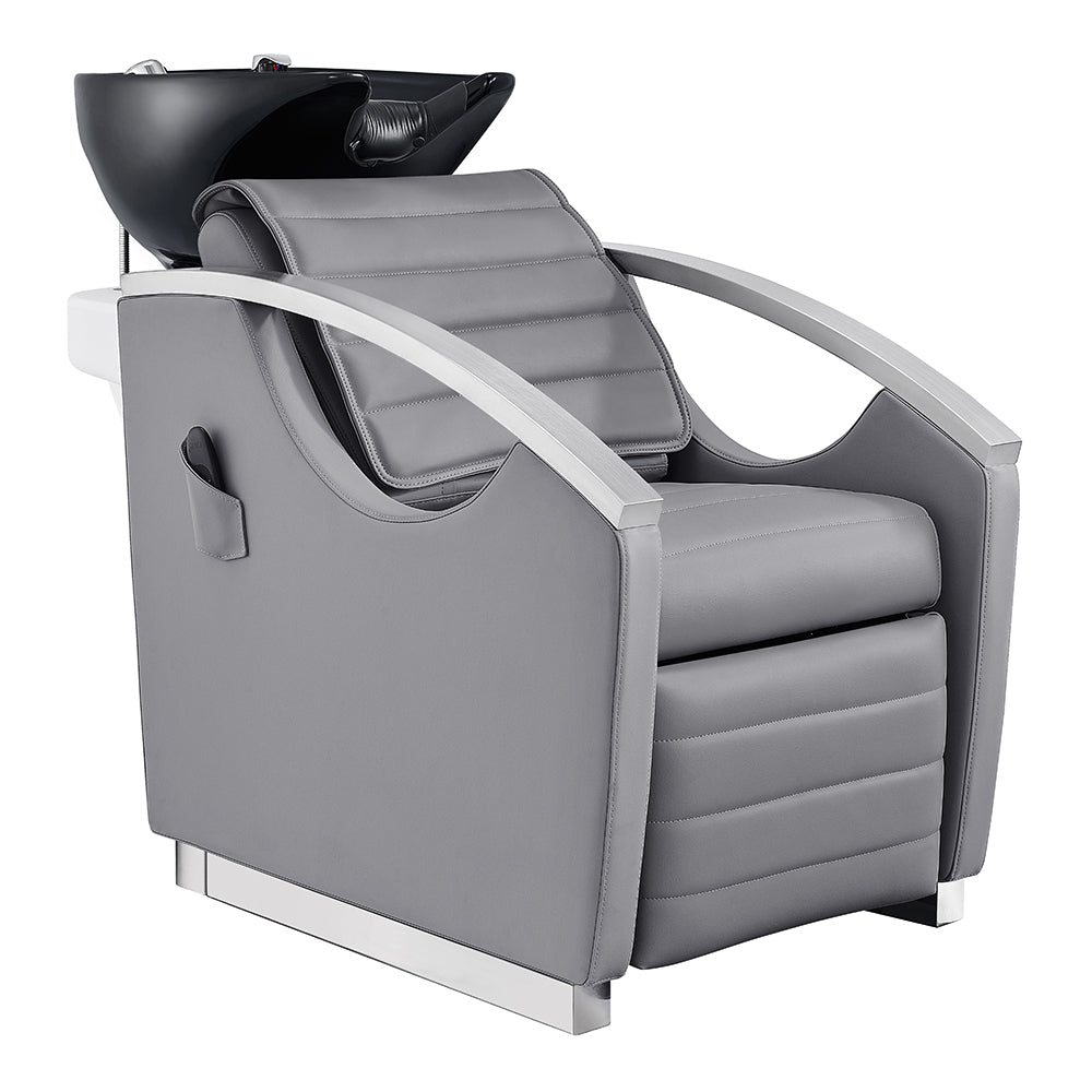 Bella V Reclining Massage Salon Backwash Chairs Gray DIR