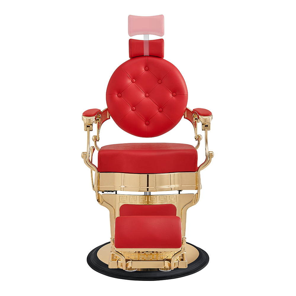Princeton II Gold Barber Chair - Red DIR