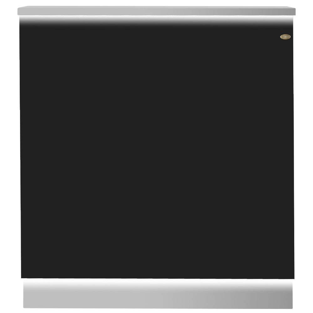 Janus Deluxe - LED Reception Front Desk Black & Silver DIR