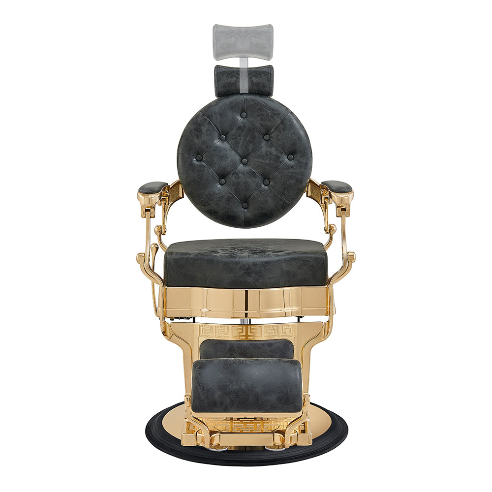 Princeton II Gold Barber Chair - Vintage Black DIR
