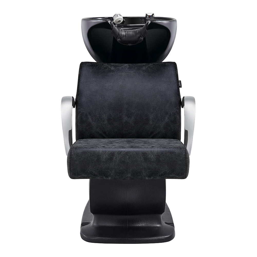 Beckman Shampoo Backwash Unit with Adjustable Seat Vintage Black DIR