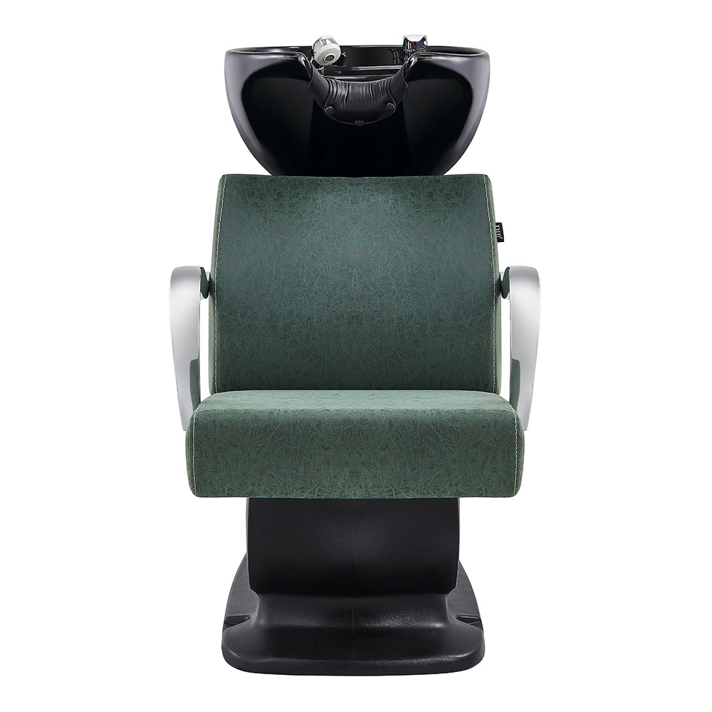 Beckman Shampoo Backwash Unit with Adjustable Seat Vintage Green DIR