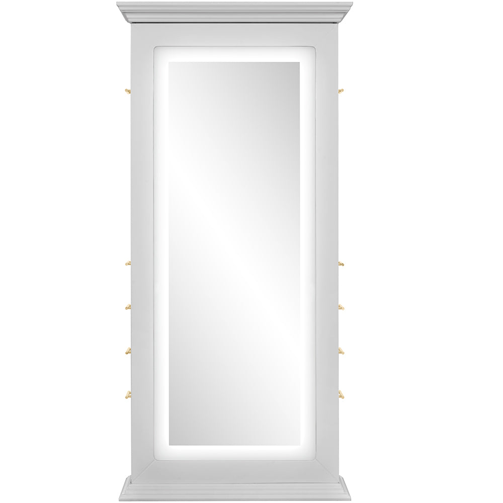 Adonis II Single LED Lighted Styling Station Silver Gray DIR