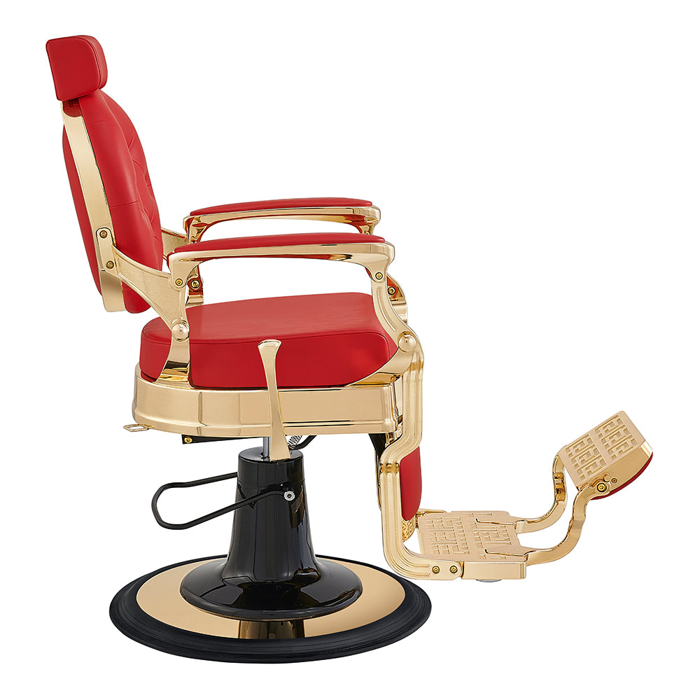 Princeton II Gold Barber Chair - Red DIR