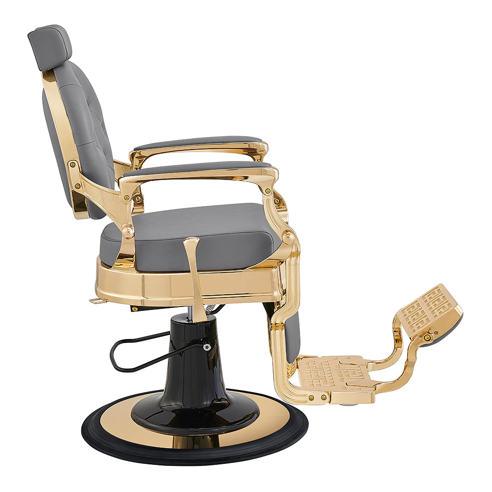 Princeton II Gold Barber Chair - Gray DIR