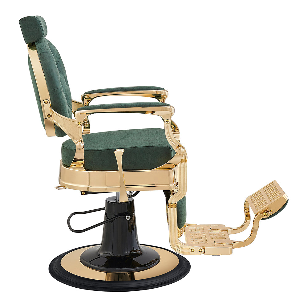 Princeton II Gold Barber Chair - Vintage Green DIR