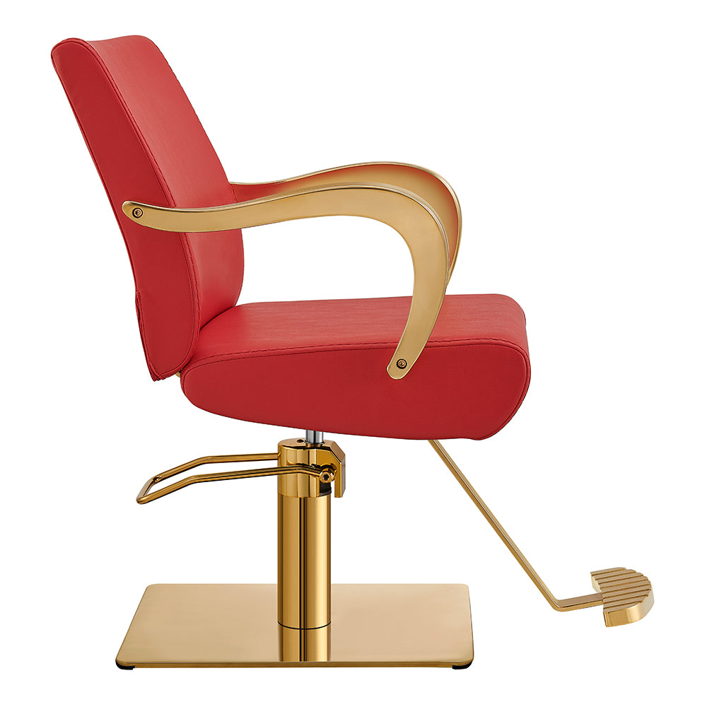 Meteor Gold Salon Styling Chair Red DIR