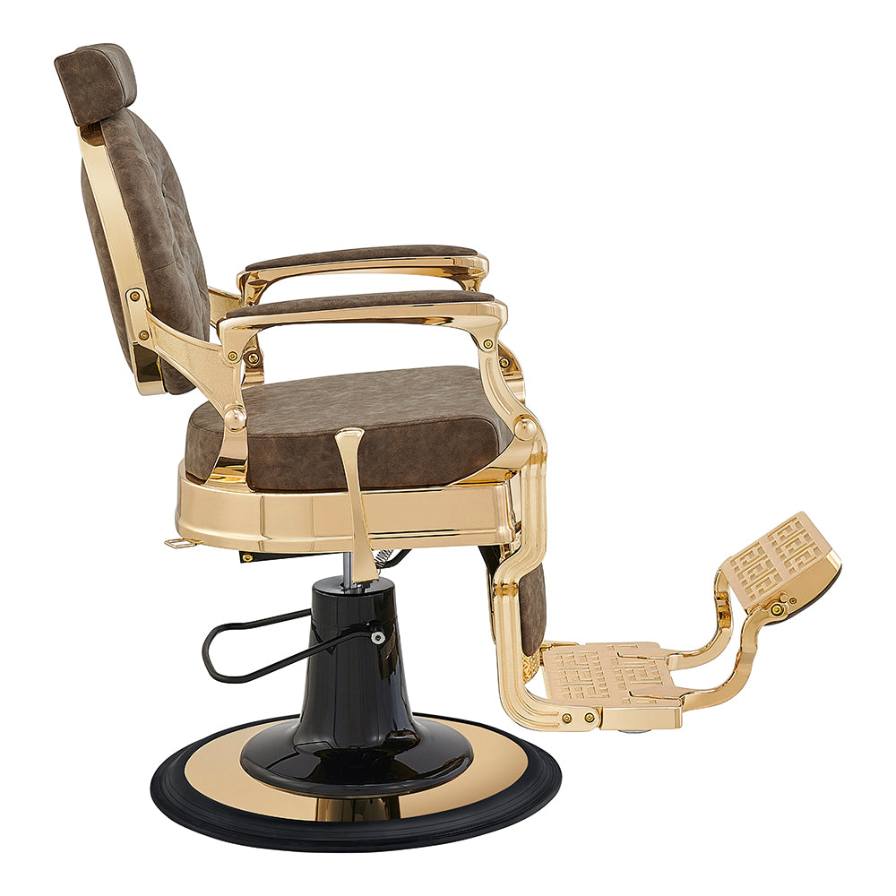 Princeton II Gold Barber Chair - Vintage Brown DIR