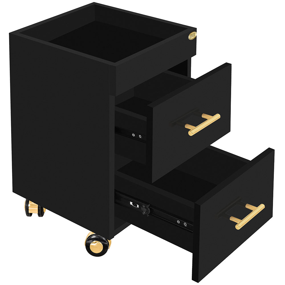 Cannes Manicure Pedicure Trolley Cart Black DIR