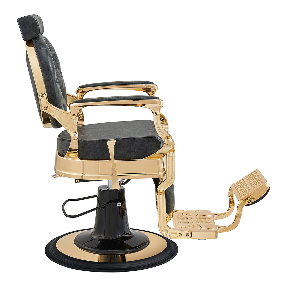 Princeton II Gold Barber Chair - Vintage Black DIR