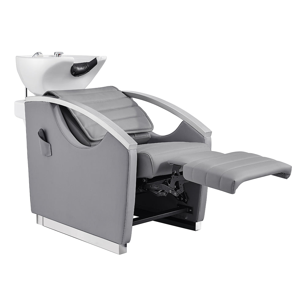 Bella V Reclining Massage Salon Backwash Chairs Gray DIR