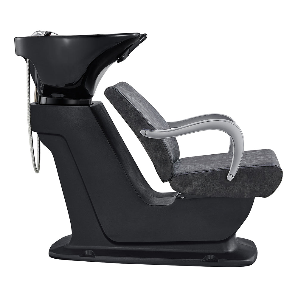 Beckman Shampoo Backwash Unit with Adjustable Seat Vintage Black DIR