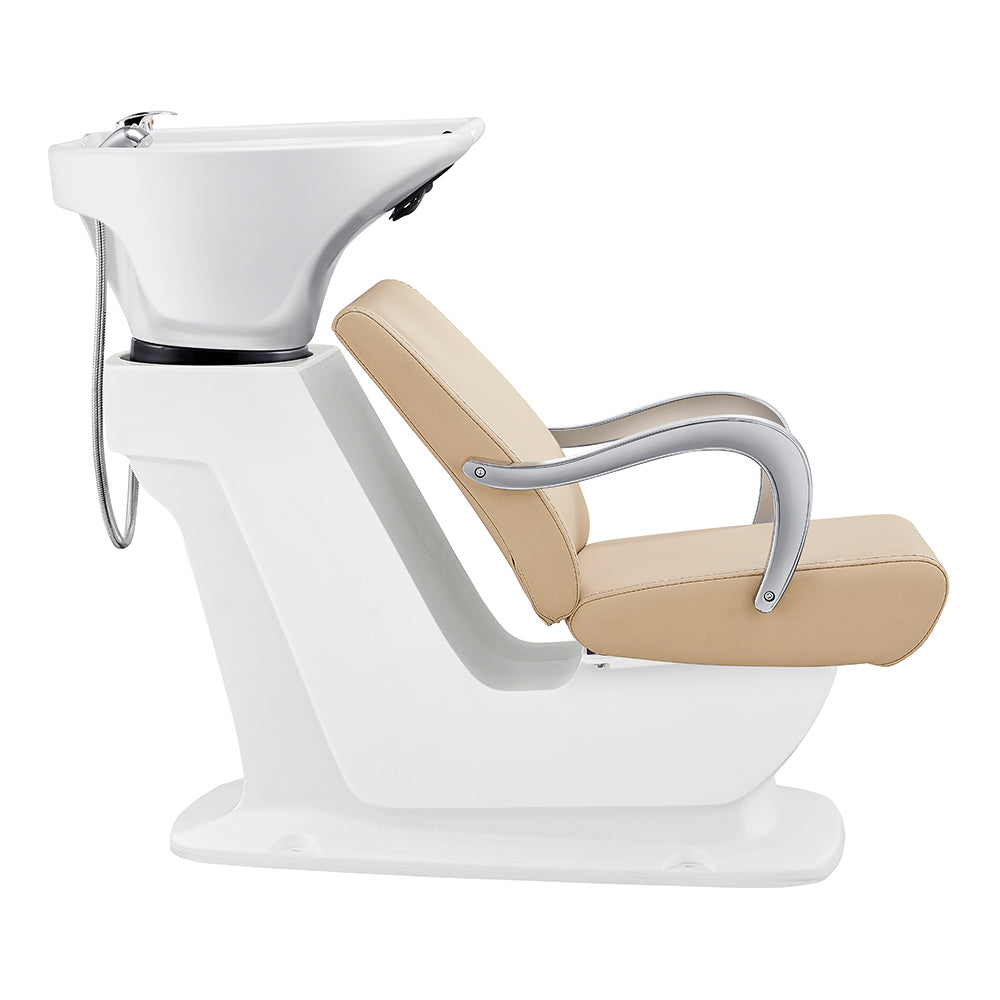 Beckman Shampoo Backwash Unit with Adjustable Seat Beige DIR