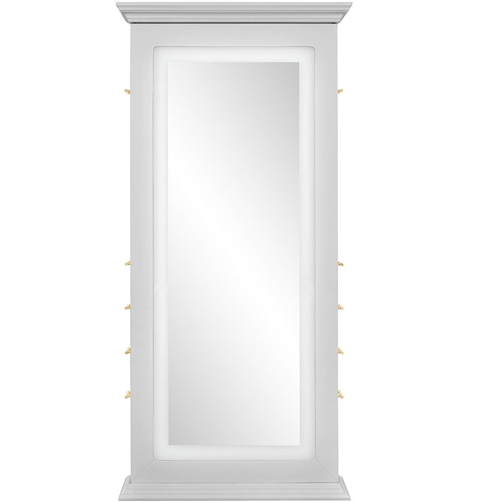 Adonis II Single LED Lighted Styling Station Silver Gray DIR