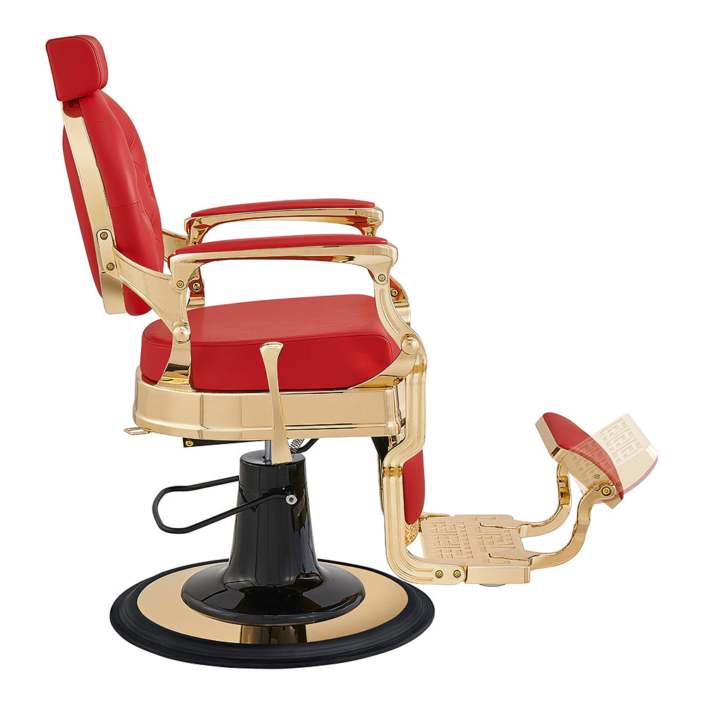 Princeton II Gold Barber Chair - Red DIR