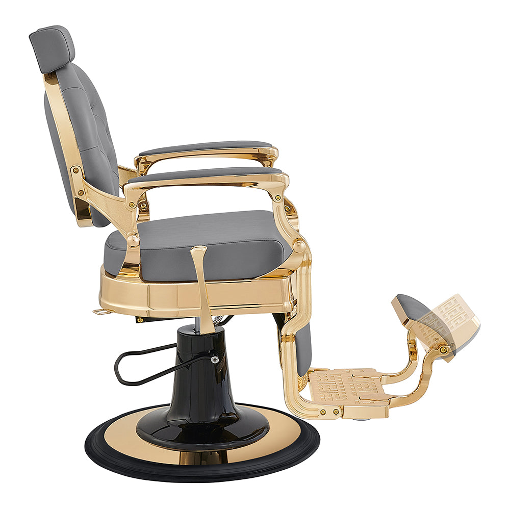 Princeton II Gold Barber Chair - Gray DIR