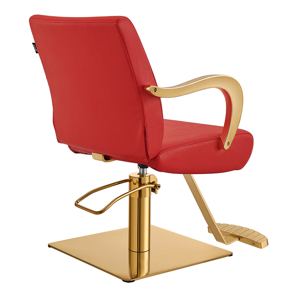Meteor Gold Salon Styling Chair Red DIR