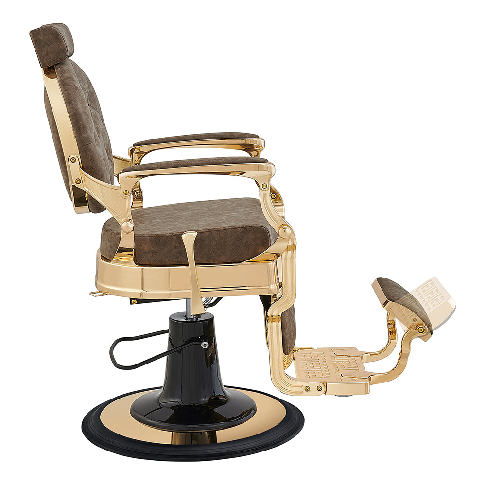 Princeton II Gold Barber Chair - Vintage Brown DIR