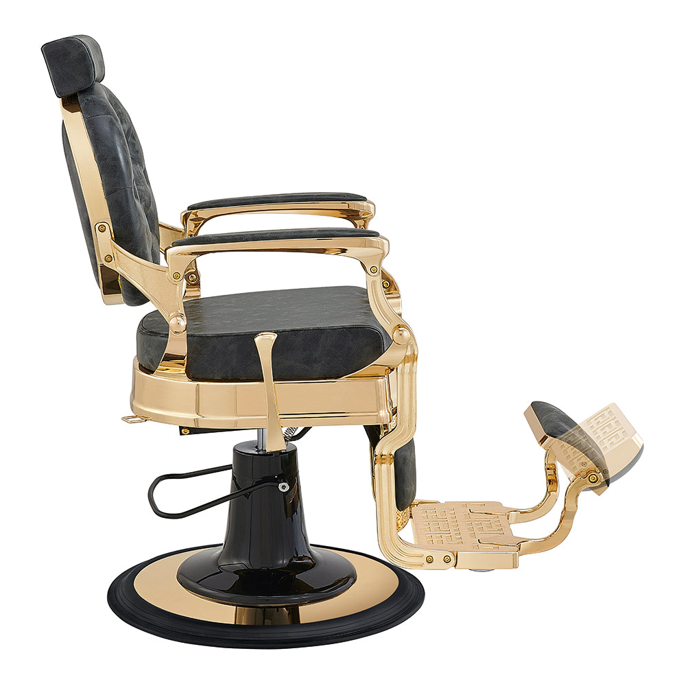 Princeton II Gold Barber Chair - Vintage Black DIR
