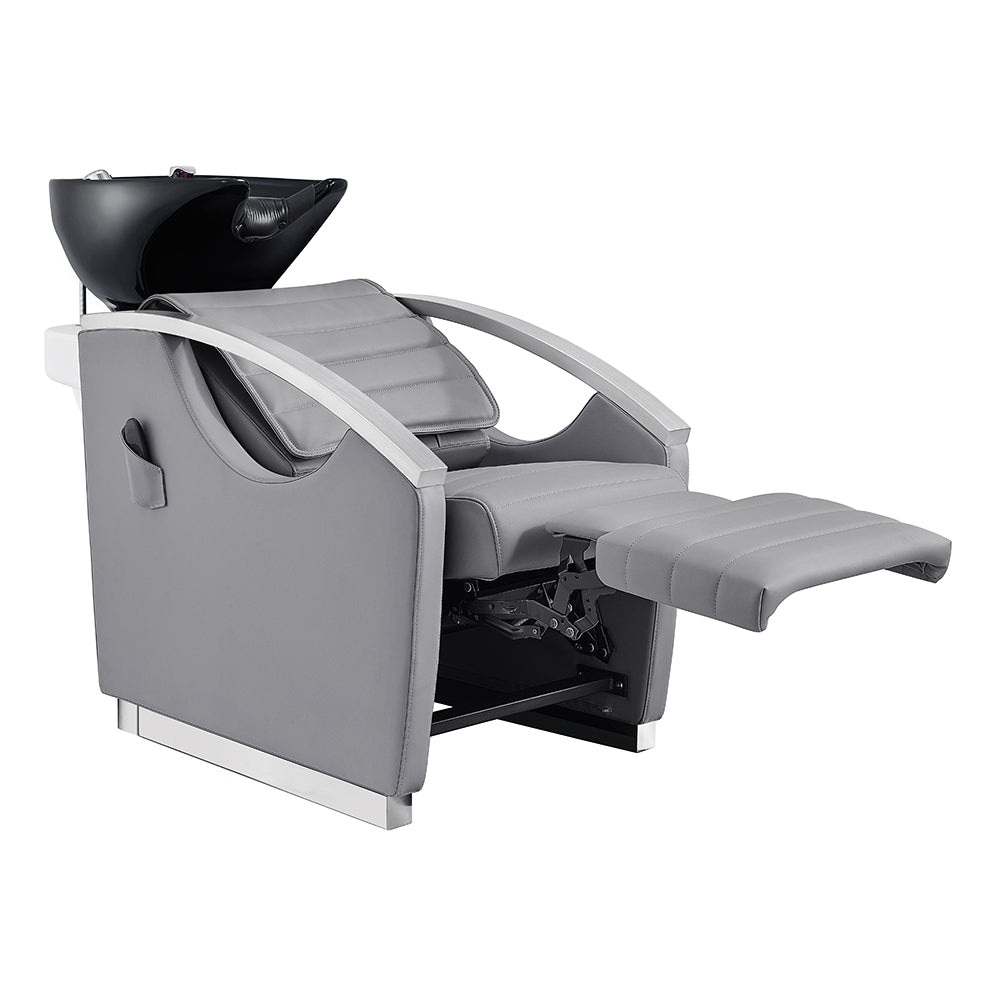 Bella V Reclining Massage Salon Backwash Chairs Gray DIR
