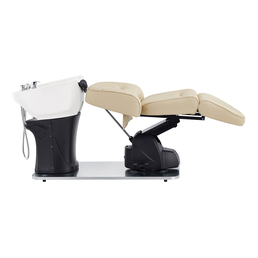 Maximus Full Recline Shampoo Beige Unit With Rotating Seat