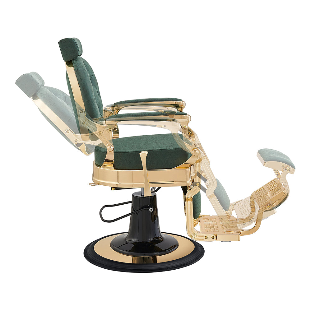 Princeton II Gold Barber Chair - Vintage Green DIR
