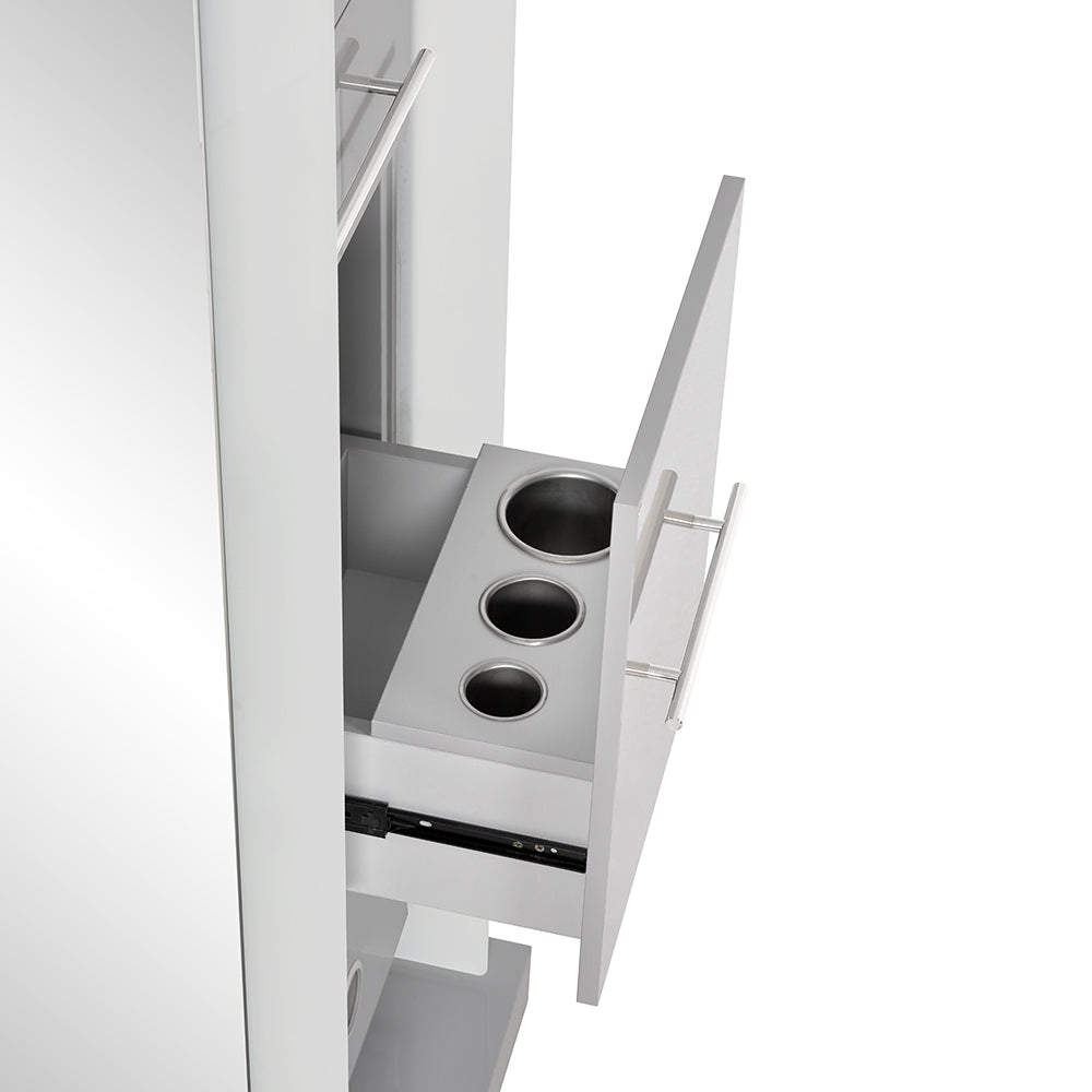 Magic II Double LED Lighted Styling Station Silver Gray DIR