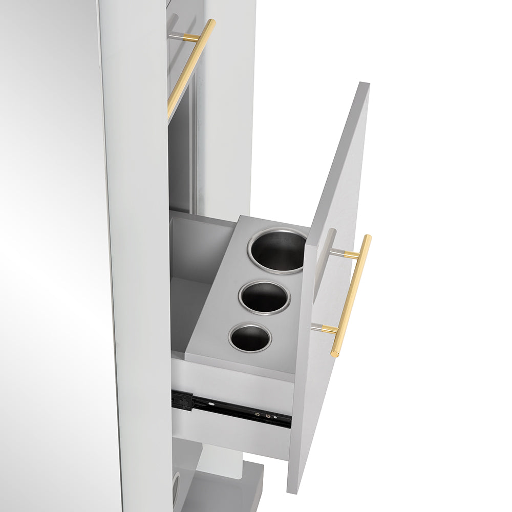 Magic II Double LED Lighted Styling Station Silver Gray DIR