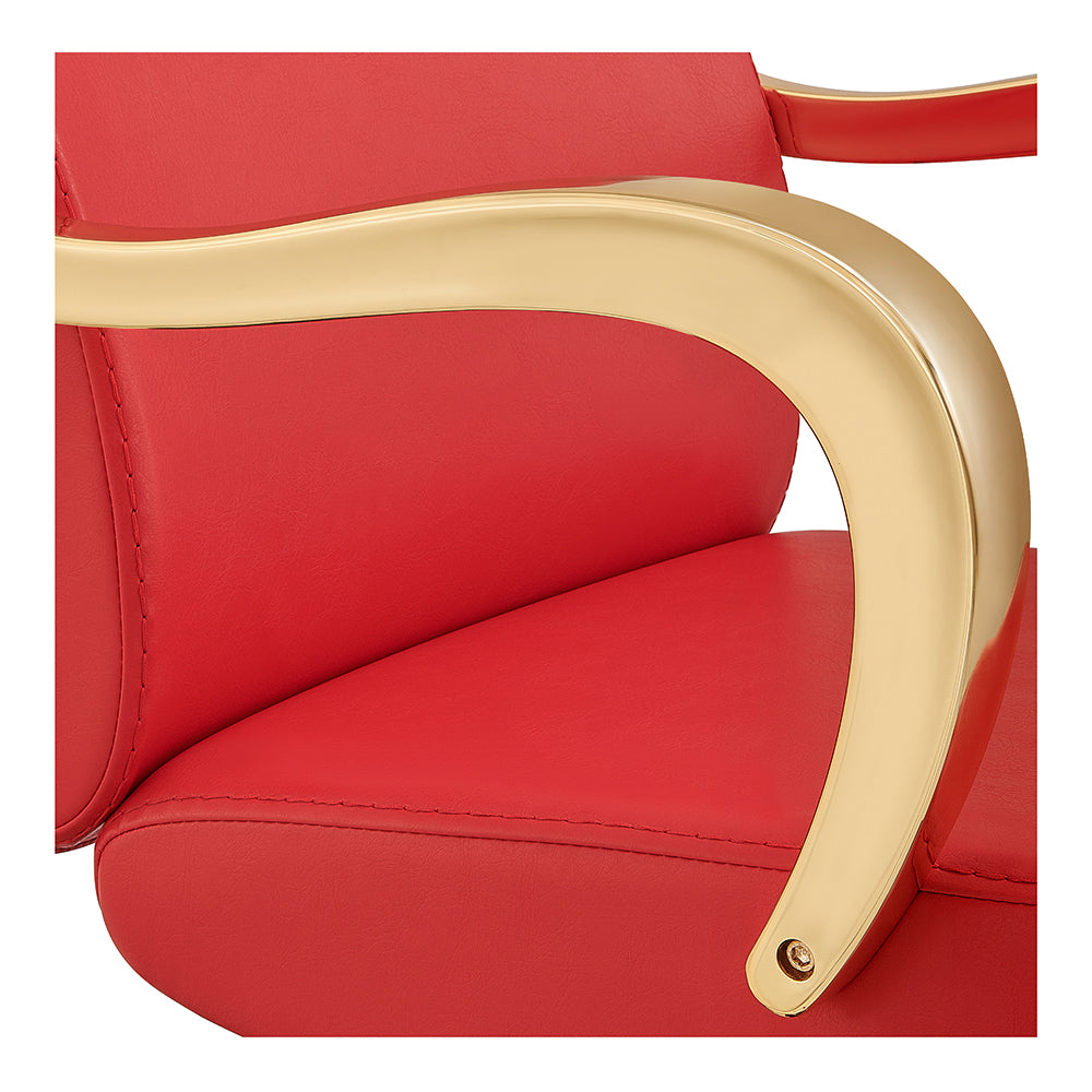 Meteor Gold Salon Styling Chair Red DIR