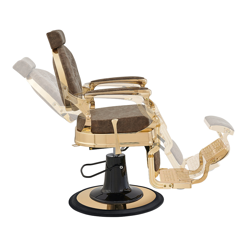 Princeton II Gold Barber Chair - Vintage Brown DIR