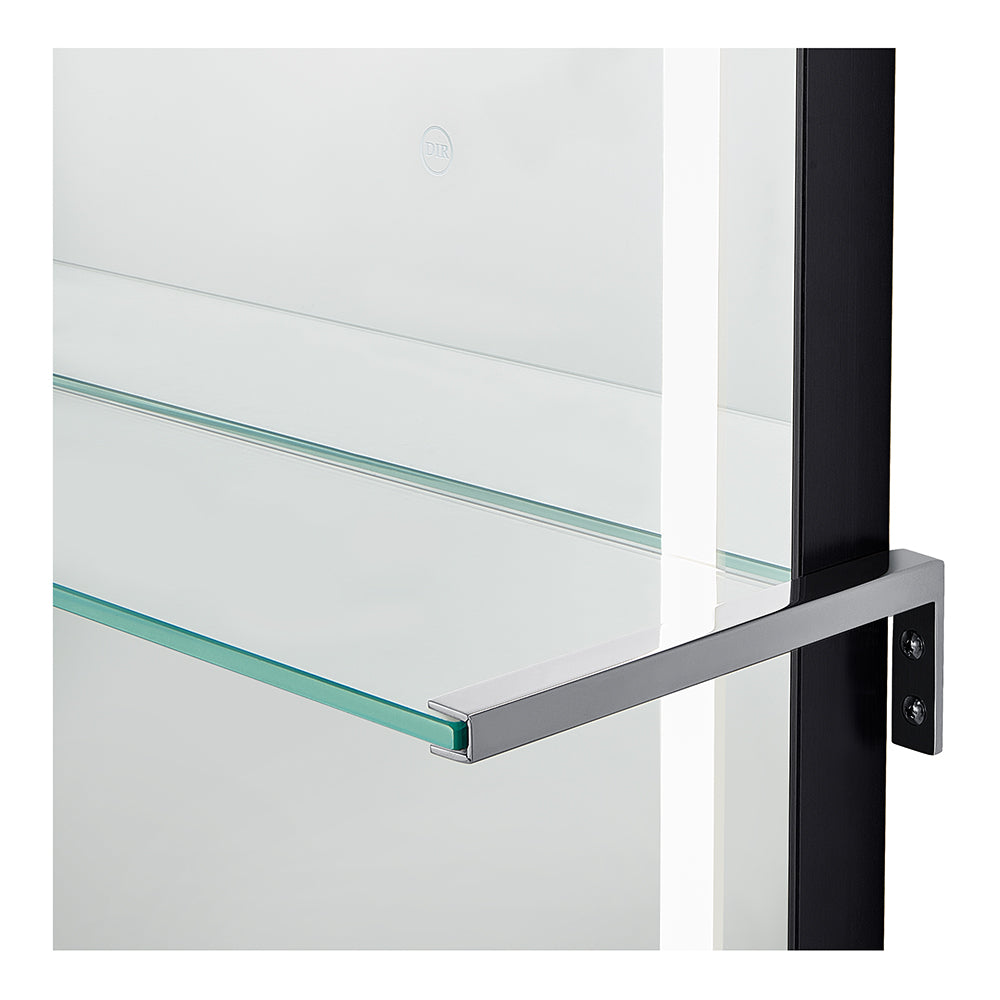 Symphony LED Styling Station and Modern Mirror with Light – Anodized Aluminum Metal Frame Brushed Black DIR