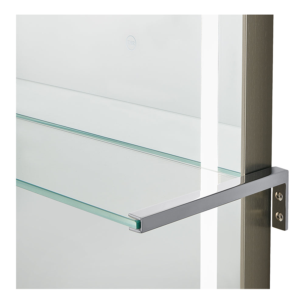 Symphony LED Styling Station and Modern Mirror with Light – Anodized Aluminum Metal Frame Brushed Champagne DIR