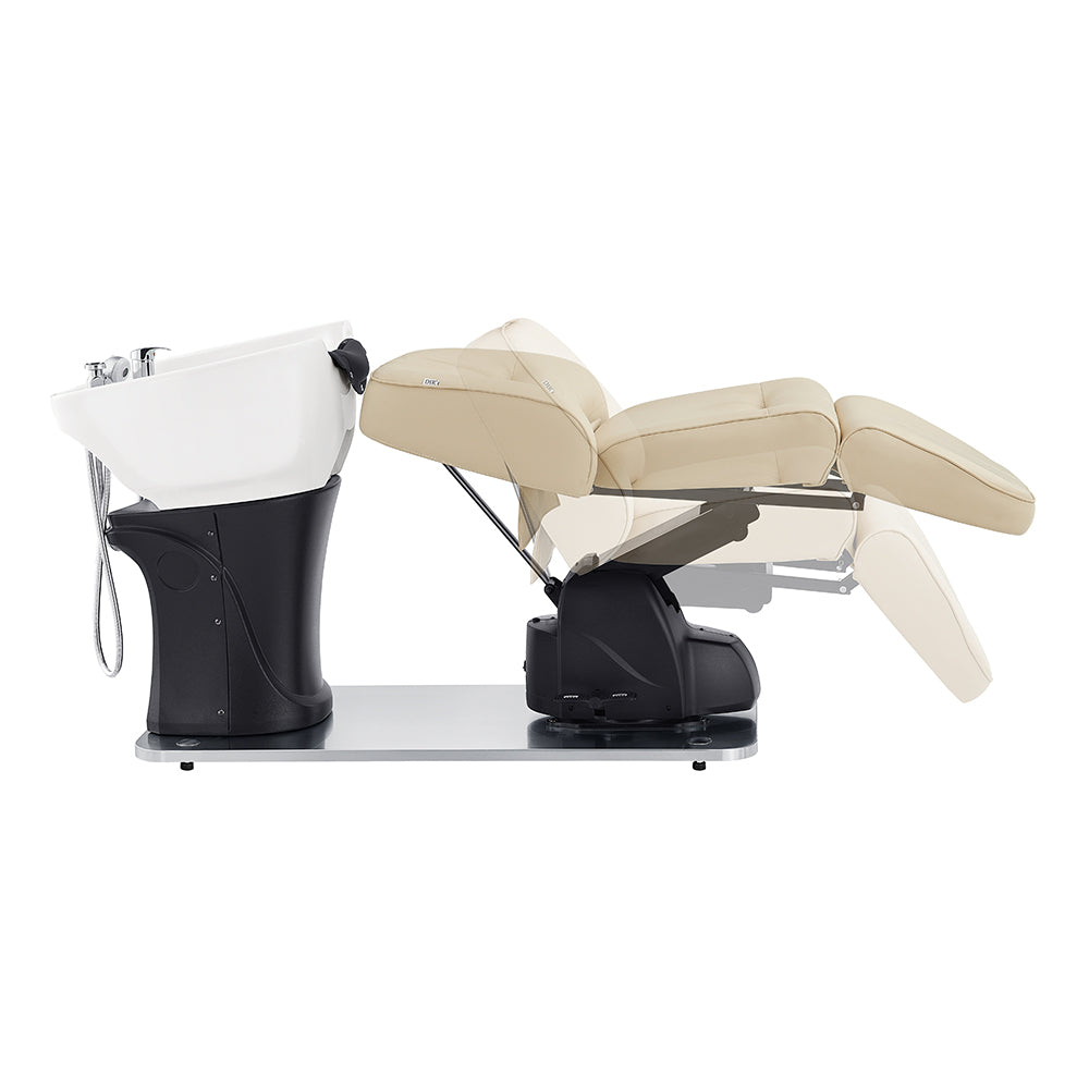 Maximus Full Recline Shampoo Beige Unit With Rotating Seat
