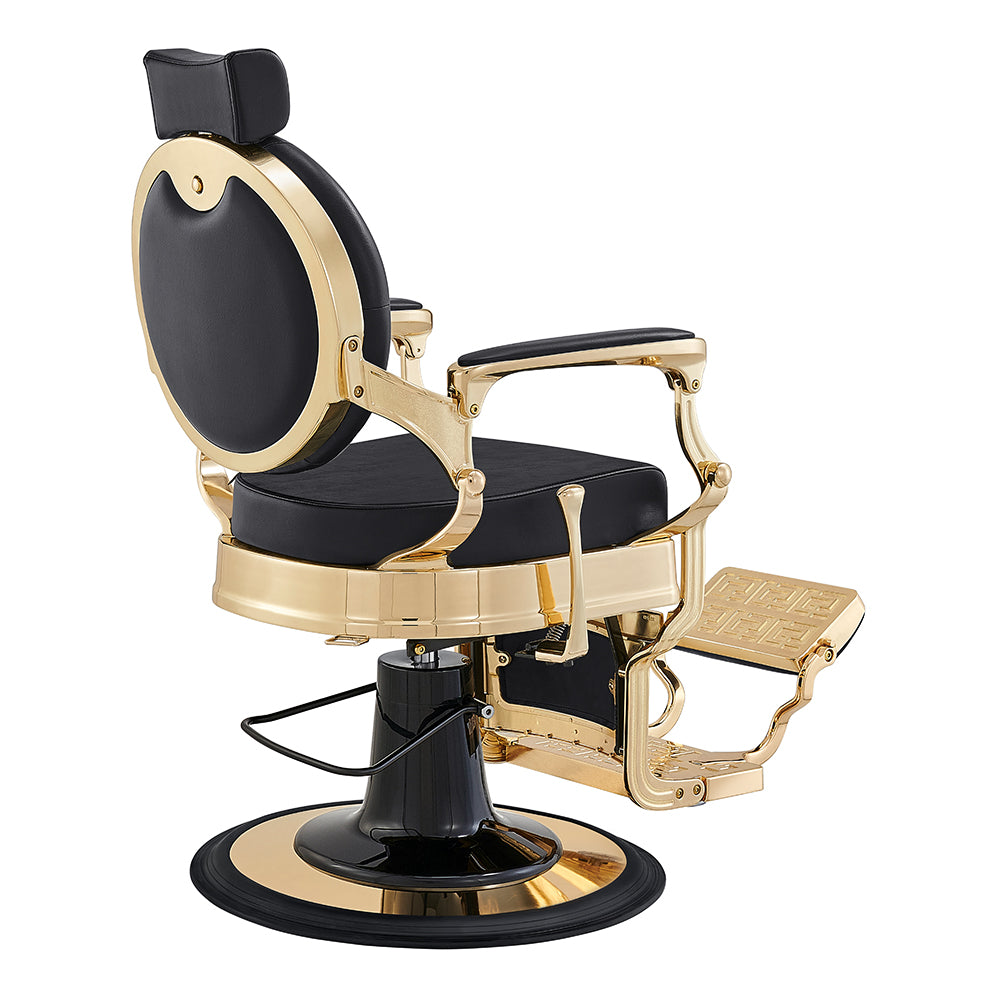 Princeton II Gold Barber Chair - Black DIR
