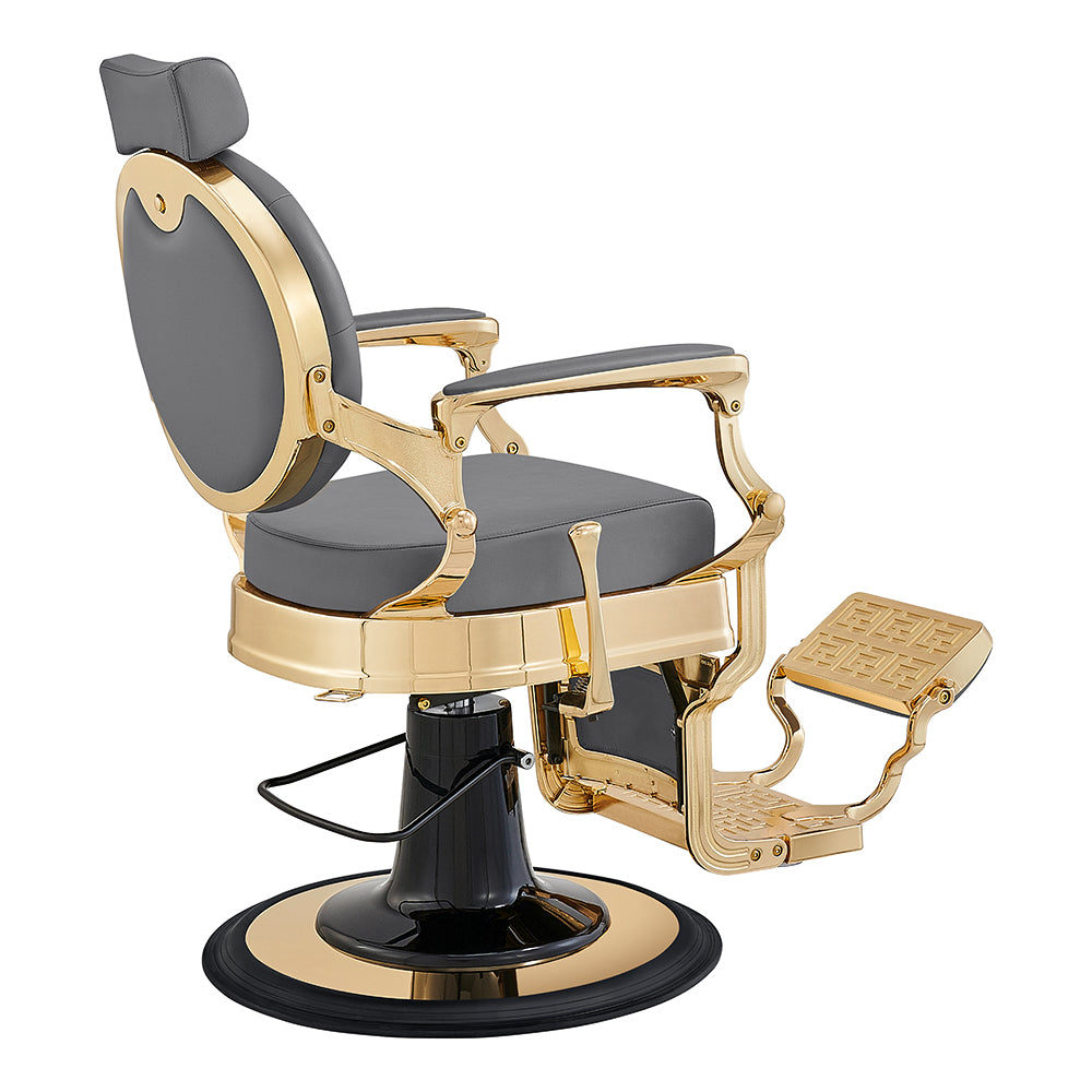 Princeton II Gold Barber Chair - Gray DIR