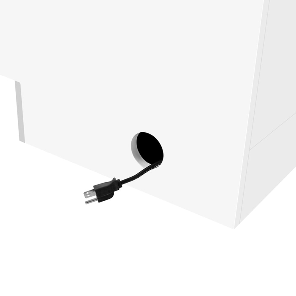 Janus Deluxe - LED Reception Front Desk White & Silver DIR