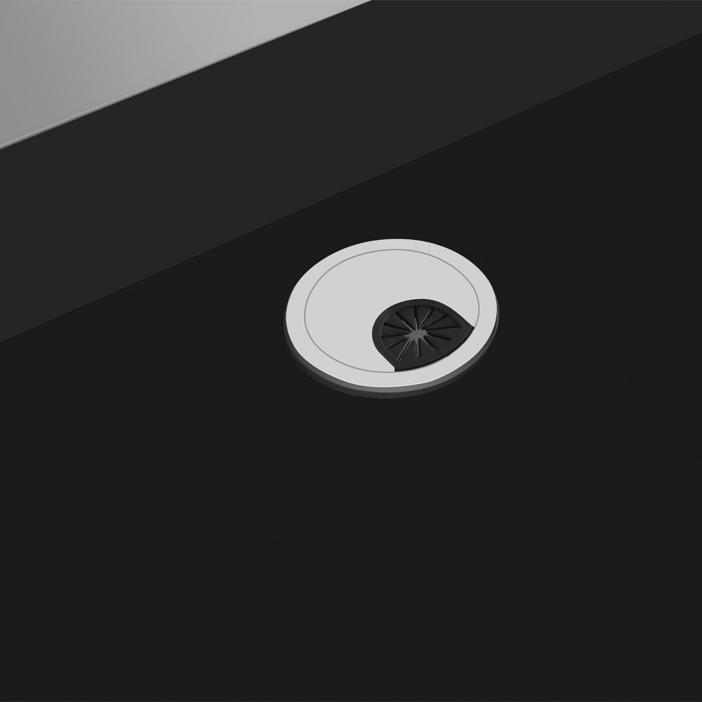 Janus Deluxe - LED Reception Front Desk Black & Silver DIR