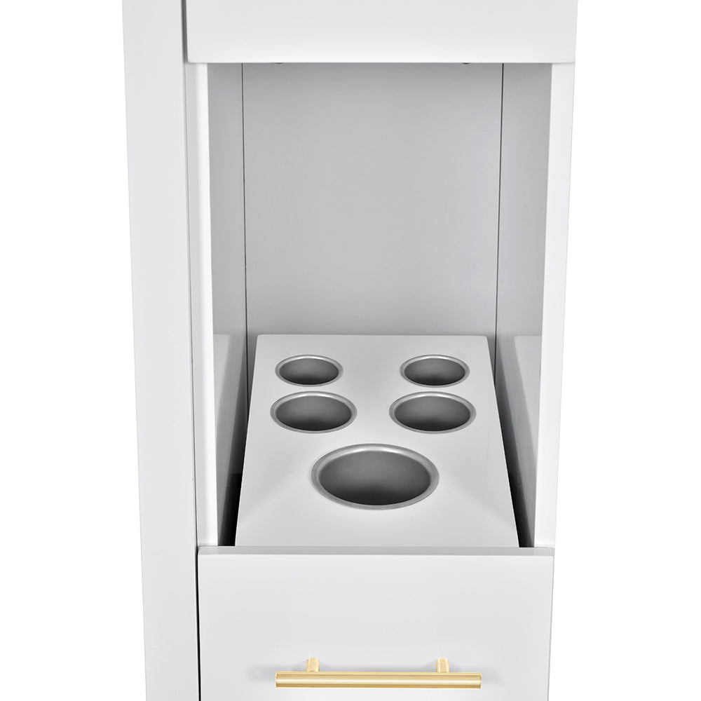 Adonis II Single LED Lighted Styling Station White DIR