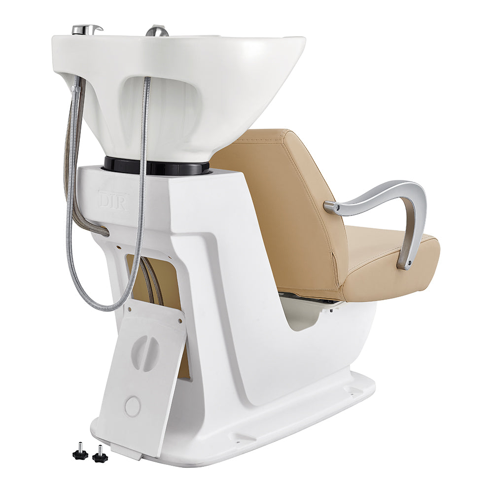 Beckman Shampoo Backwash Unit with Adjustable Seat Beige DIR