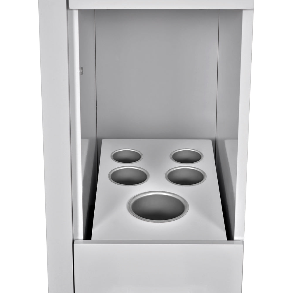 Adonis II Single LED Lighted Styling Station Silver Gray DIR