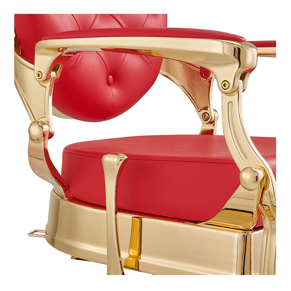 Princeton II Gold Barber Chair - Red DIR